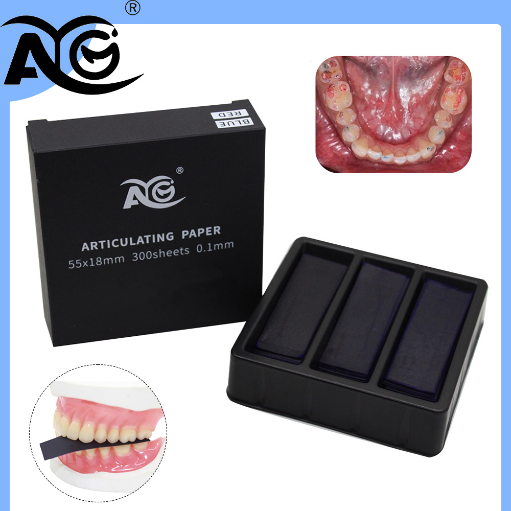 Teeth Whitening Retainer - Артикуляционная бумага AG 300 листов/упаковка, красная/синяя,