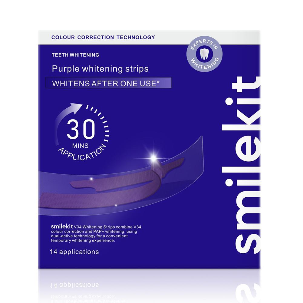 Teeth Whitening Crest - ﻿ Отбеливающие полоски Smilekit V34 фиолетовые: