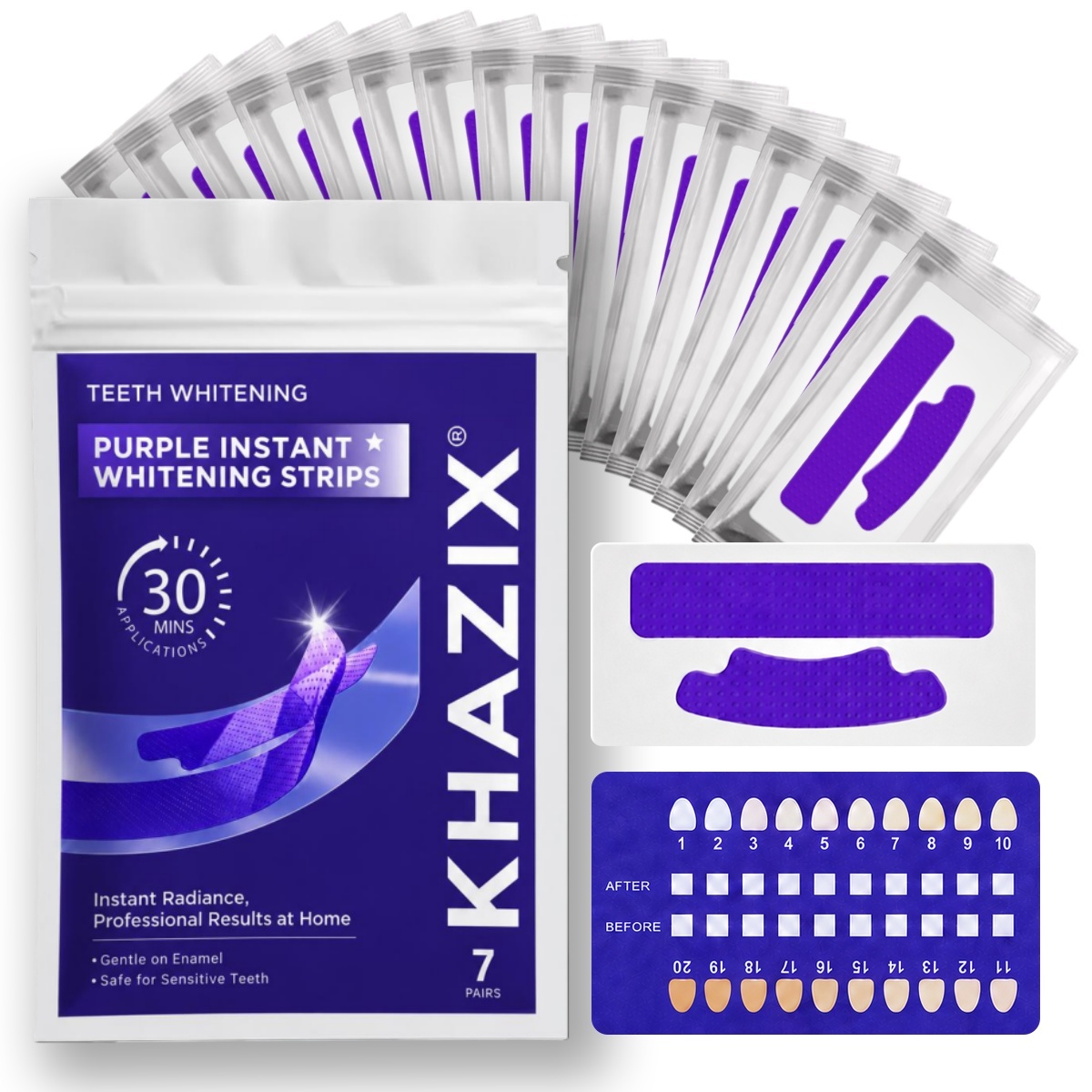 Teeth Whitening Retainer - 1/7 пары отбеливающих полосок для зубов