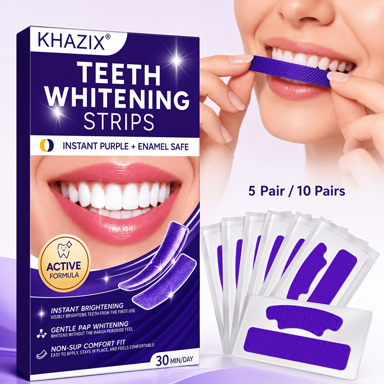 5/10 пар фиолетовых полосок дл – обзор и цена Teeth Whitening Retainer